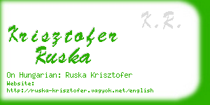 krisztofer ruska business card